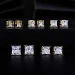 MDFUN 18K Gold Plated Square CZ Stud Earring Set