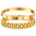 Rainbow Gold Chain Link Friendship Bracelets Set