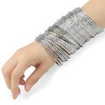 Flower Aztec Mixed Metal Bangle Set of 50