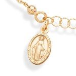 18K Gold Over Silver Italian Rosary Bracelet