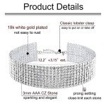 Stunning 8 Row White Gold Fake Diamond Choker