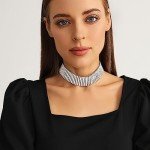 Stunning 8 Row White Gold Fake Diamond Choker
