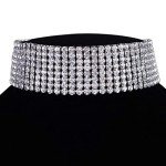 Stunning 8 Row White Gold Fake Diamond Choker