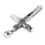 HZMAN Men's Polished Silver Cross Pendant Necklace