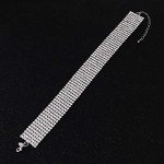 Stunning 8 Row White Gold Fake Diamond Choker