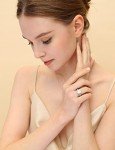 Elegant Emerald Cut CZ Sterling Silver Ring Set