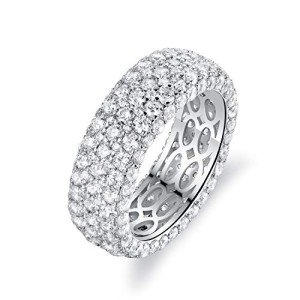 18k White Gold Plated Cubic Zirconia Eternity Ring