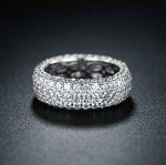 18k White Gold Plated Cubic Zirconia Eternity Ring