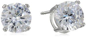 Platinum Plated Sterling Silver Cubic Zirconia Studs
