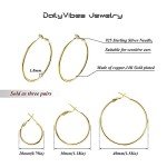 Gold Hoop Earrings Set for Women - 3 Pairs