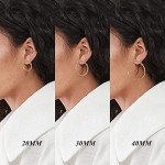 Gold Hoop Earrings Set for Women - 3 Pairs