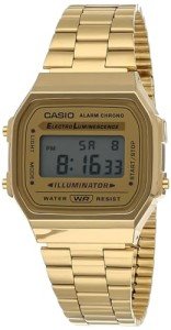 Vintage Gold Digital Dial Stainless Steel Watch