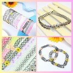 24PC 90s Tattoo Choker Necklace Set for Women
