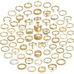 68 Pcs Gold Stackable Knuckle Rings Set