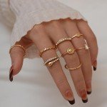 68 Pcs Gold Stackable Knuckle Rings Set