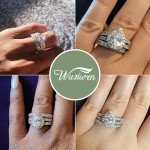 Wuziwen 4-Ct Women's Engagement Ring Set in Silver