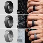 ThunderFit Men's Silicone Wedding Rings - Multipack