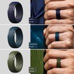 ThunderFit Men's Silicone Wedding Rings - Multipack