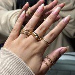 68 Pcs Gold Stackable Knuckle Rings Set