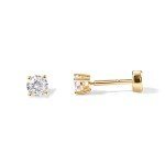 Gold Plated Sterling Silver Cubic Zirconia Stud Earrings