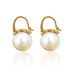 Elegant Gold Plated Pearl Drop Earrings for Women