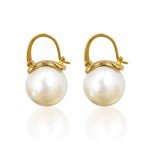 Elegant Gold Plated Pearl Drop Earrings for Women