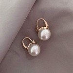 Elegant Gold Plated Pearl Drop Earrings for Women
