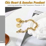 Heart Charm Bracelet with Bible Verse for Women