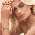 Gold Hammered Cuff Bracelet for Women - Adjustable