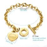 Heart Charm Bracelet with Bible Verse for Women