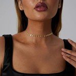 Dainty 18K Gold Plated Coin Choker Necklace