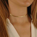 Dainty 18K Gold Plated Coin Choker Necklace
