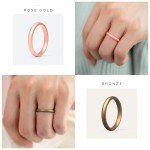 Thin Stackable Silicone Bridal Ring Sets for Women