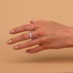 Rhodium Plated Oval CZ Love Ring for Women