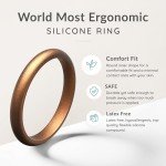 Thin Stackable Silicone Bridal Ring Sets for Women