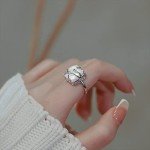 Stylish Baroque Pearl Silver Ring for Women