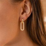 14K Gold Plated Twisted Huggie Dangle Earrings