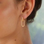 14K Gold Plated Twisted Huggie Dangle Earrings