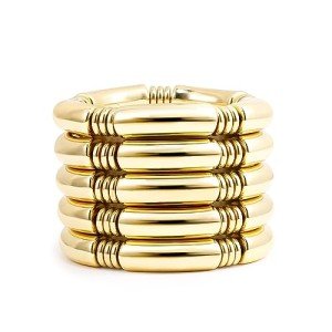 5-Pack Gold Chunky Bangles for Women