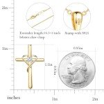 Sterling Silver Cross Necklace with Gold Plating