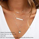 Dainty Layering Bar & Hammered Disc Necklace