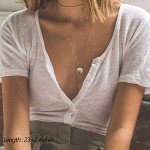 Dainty Layering Bar & Hammered Disc Necklace