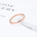 Rose Gold 2mm Thin Tungsten Wedding Band Size 8