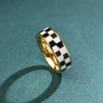Kainier 14k Gold Plated Checkerboard Ring