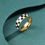 Kainier 14k Gold Plated Checkerboard Ring