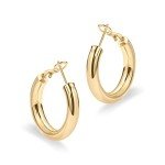 14K Gold Plated Chunky Hoop Earrings for Women