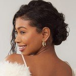 14K Gold Plated Chunky Hoop Earrings for Women