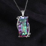 15ct Rainbow Quartz Pendant Necklace in Silver