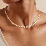 Gold Coin Choker Necklace for Women - Dainty Style
