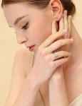 EAMTI 1.25CT Sterling Silver Bridal Ring Set